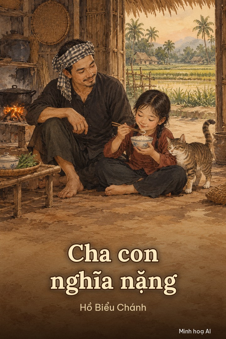 Tranh giới thiệu truyện Cha con nghĩa nặng